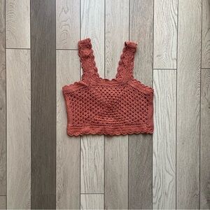 Tularosa Rust Crochet Knit Top